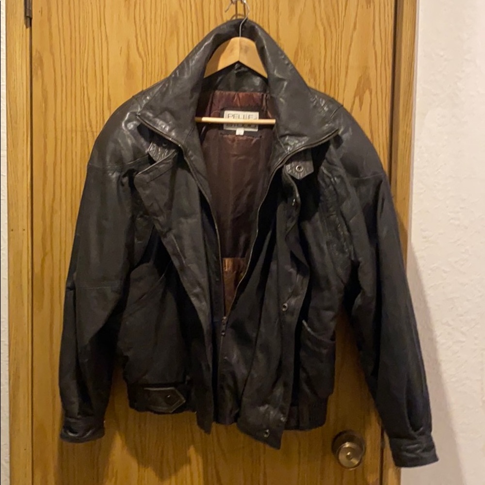 Brown 100% leather coat